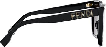 The Fendi Lettering 55mm Geometric Sunglasses