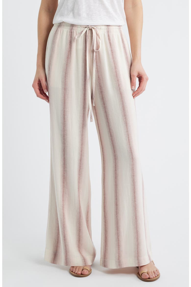 Stripe Drawstring Wide Leg Pants, Main, color, PRIMROSE OMBRE STRIPE
