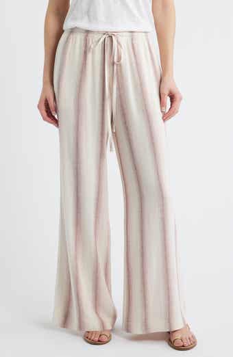 Stripe Drawstring Wide Leg Pants