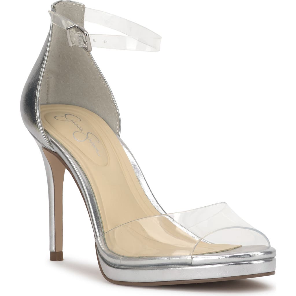 Jessica Simpson Daisile Ankle Strap Sandal In Silver