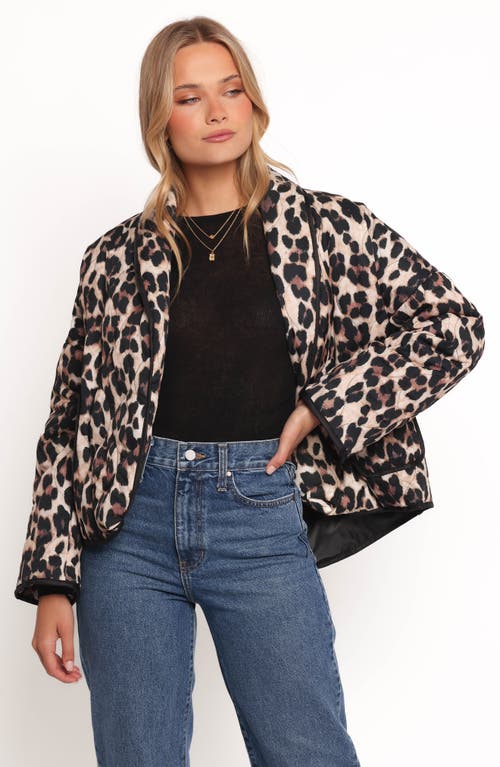Petal And Pup Petal & Pup Marcos Leopard Print Quilted Jacket In Brown