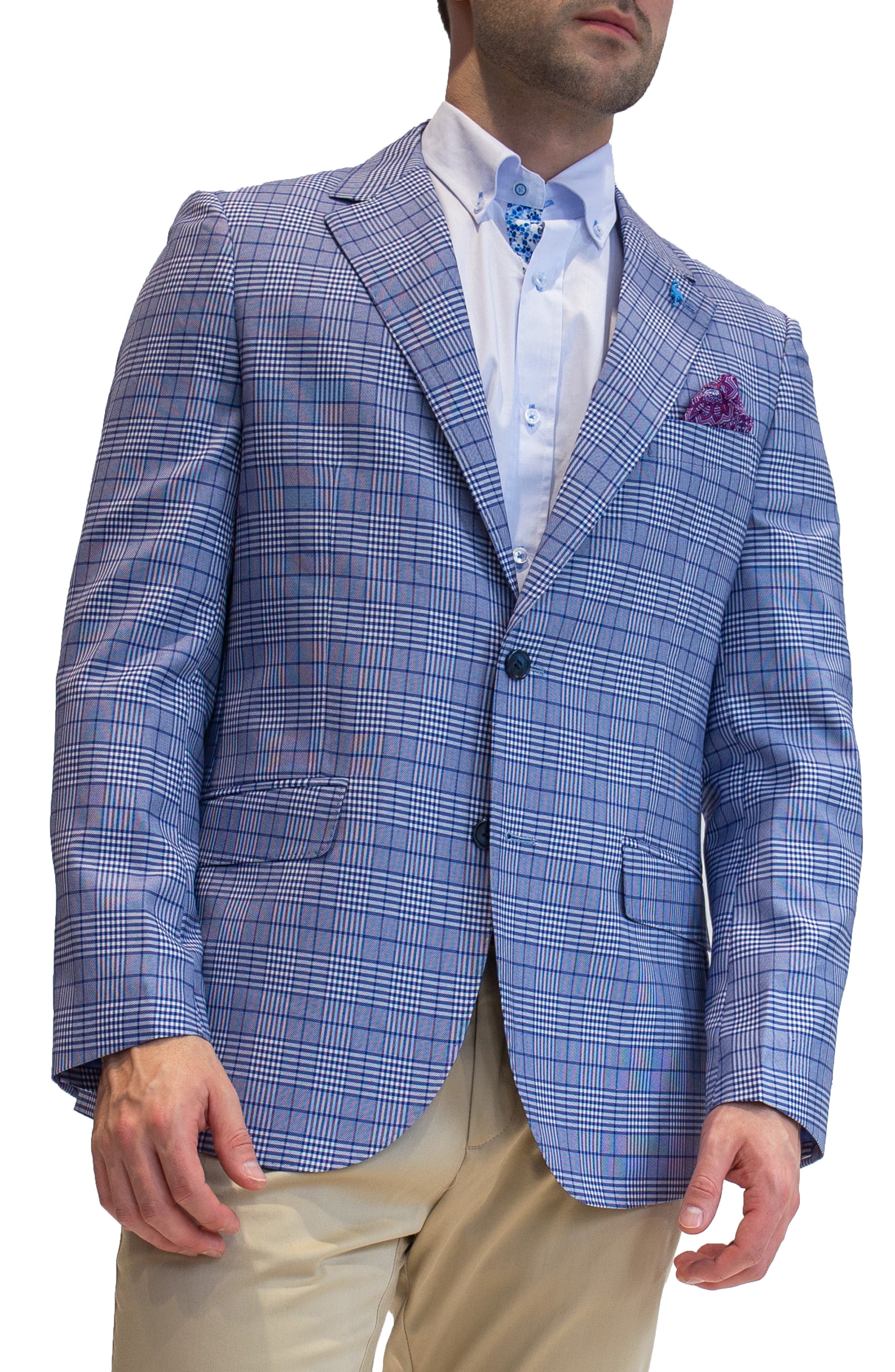 TailorByrd Textured Plaid Sport Coat