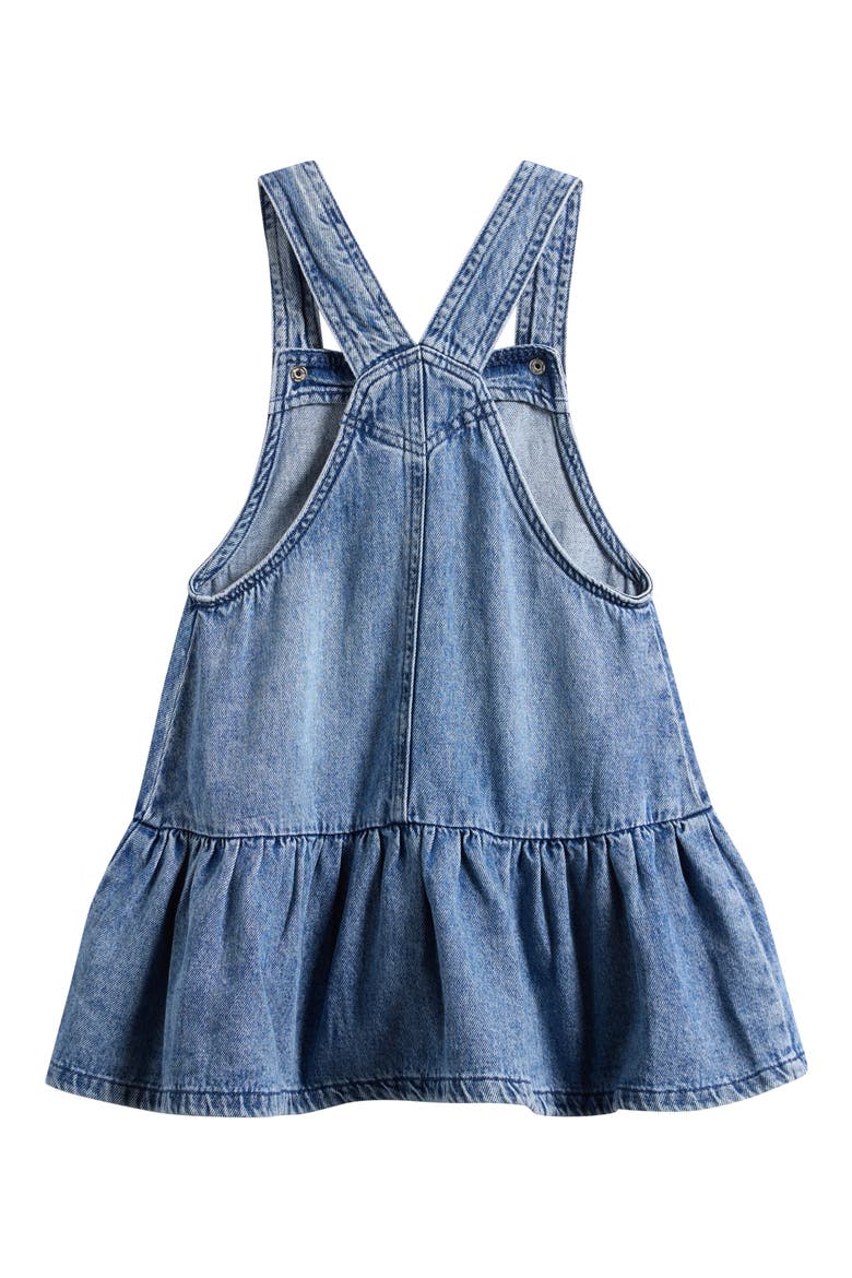 denim pinafore dress women NEXT Mid Blue Denim Peplum Pinafore Dress (3mths-8yrs) 12