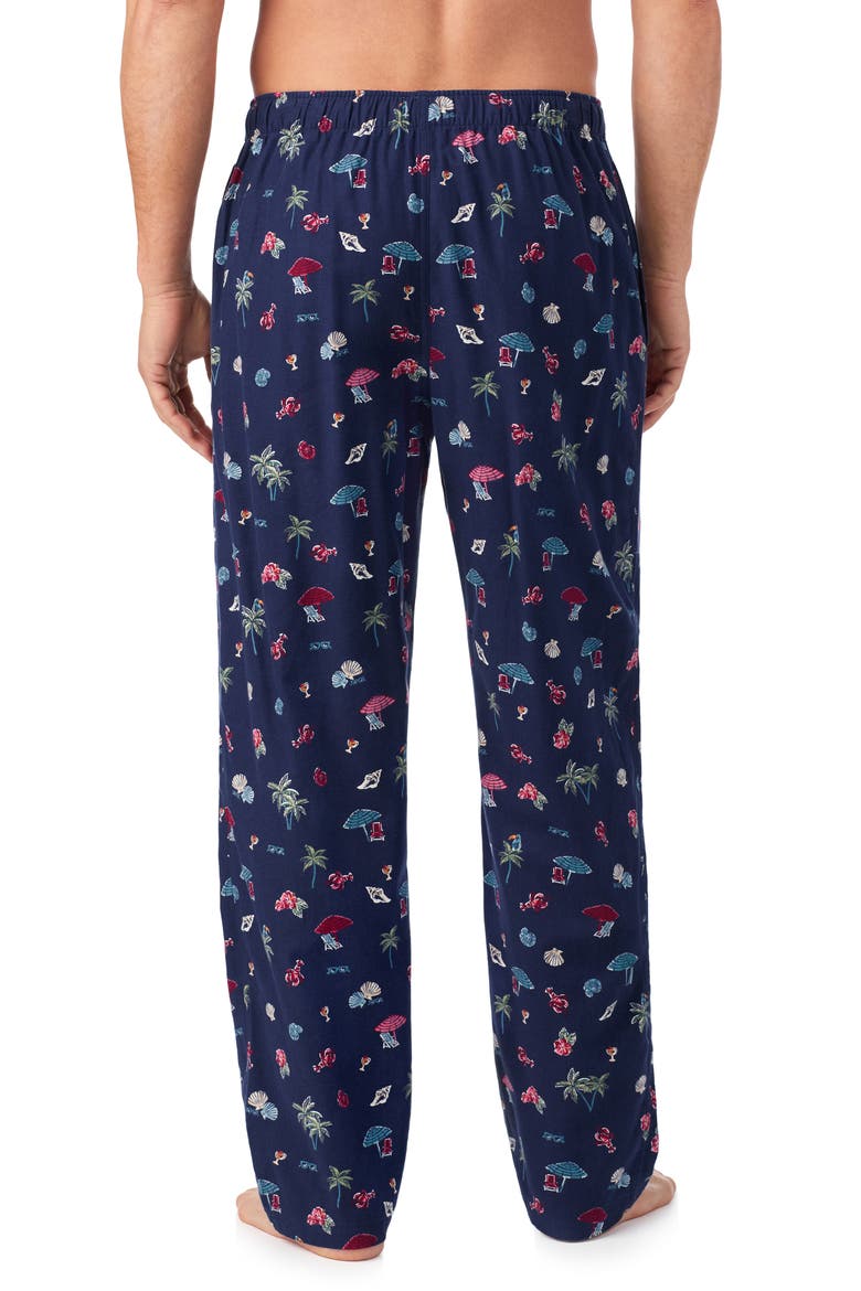 Cotton Flannel Drawstring Pajama Pants, Alternate, color, NAVY