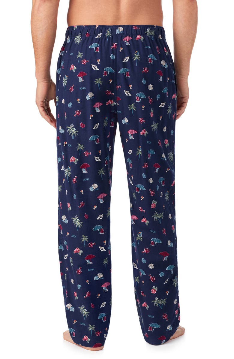 Tommy Bahama Cotton Flannel Drawstring Pajama Pants, Alternate, color, Navy