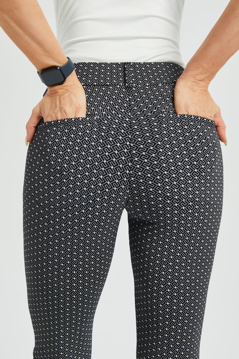 7 Pocket DPYP Dress Pant Yoga Pants Bootcut, Alternate, color, Black White Geo