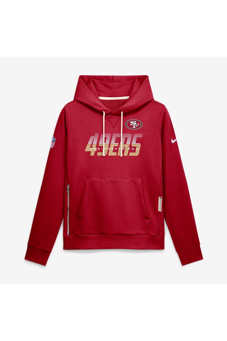 Women's Nike Scarlet San Francisco 49ers Sideline Standard Issue Dri-FIT Hoodie, Main, color, Scarlet