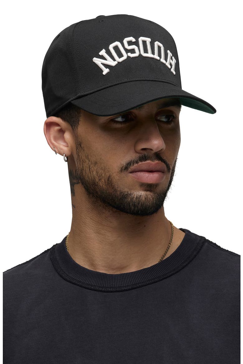Embroidered Reverse Logo Snapback Ball Cap, Alternate, color, BLACK IRIS
