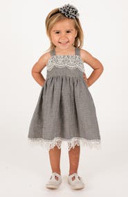 Popatu Kids' Minicheck Lace Dress