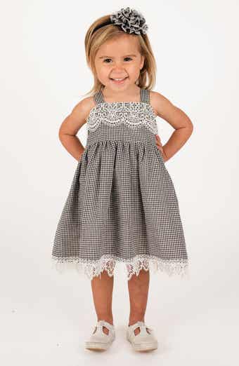 Popatu Kids' Minicheck Lace Dress