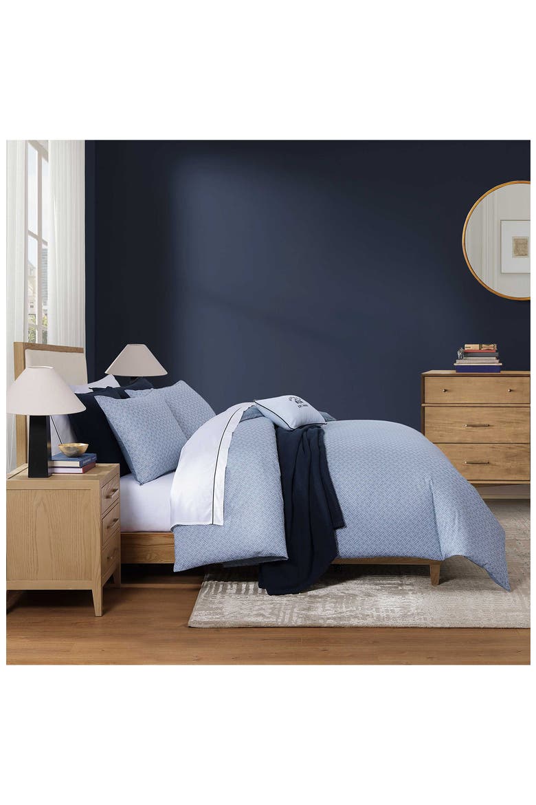 Trellis Flag Duvet Cover & Shams Set, Alternate, color, YALE BLUE/ YALE BLUE