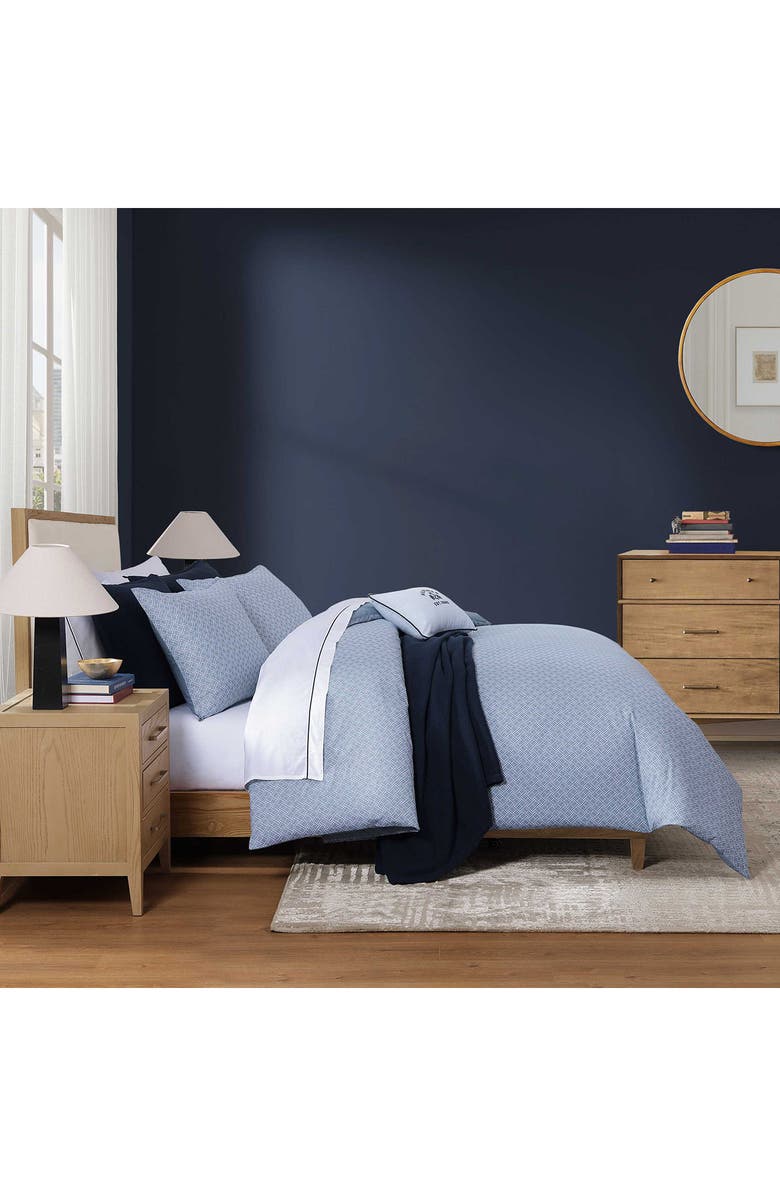 Tommy Hilfiger Trellis Flag Duvet Cover & Shams Set, Alternate, color, Yale Blue/ Yale Blue