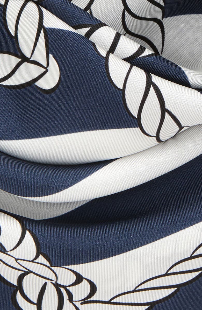 Jacquemus Le Foulard Bateau Corde Silk Scarf, Alternate, color, Print Boat Rope Navy 3He