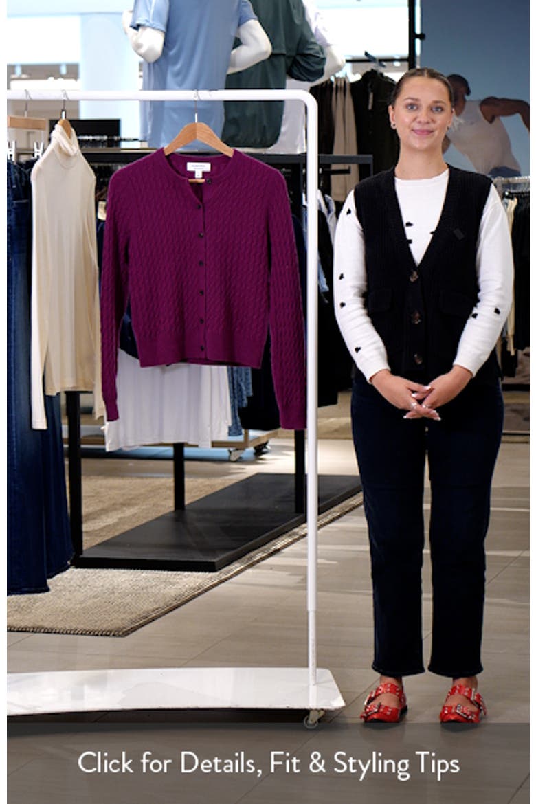 Cashmere Mini Cable Cardigan video