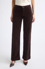 L'AGENCE Scottie Wide Leg Velvet Pants