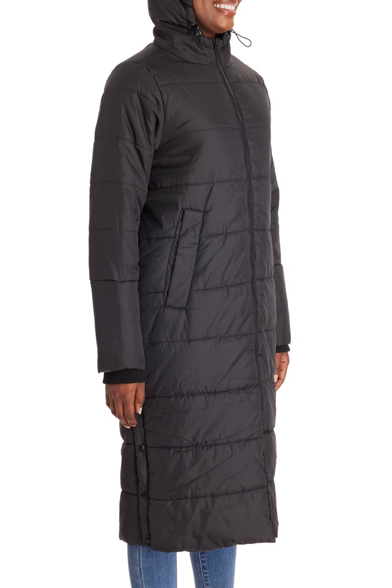 3-in-1 Long Quilted Waterproof Maternity Puffer Coat, Alternate, color, BLACK