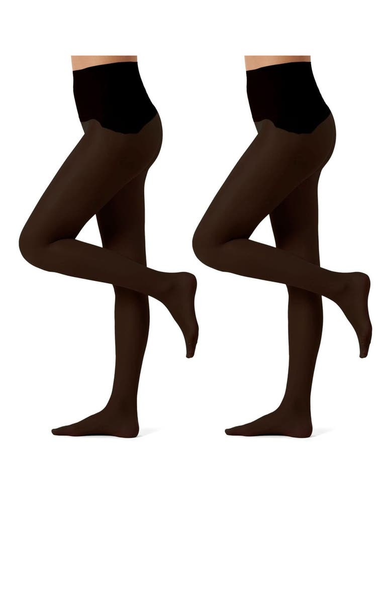 MeMoi Crystal 2-Pack Sheer Tights, Alternate, color, Black