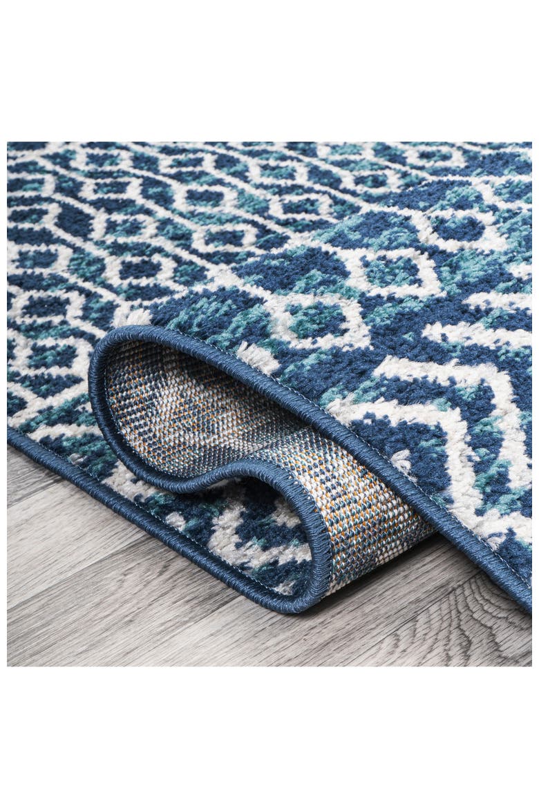Arta Moroccan Vintage Geometric Area Rug, Alternate, color, Navy/Cream