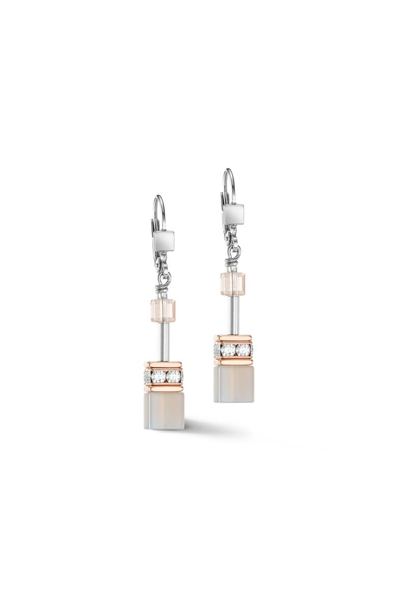 Geocube Iconic Precious Rose Gold Earrings, Alternate, color, Peach