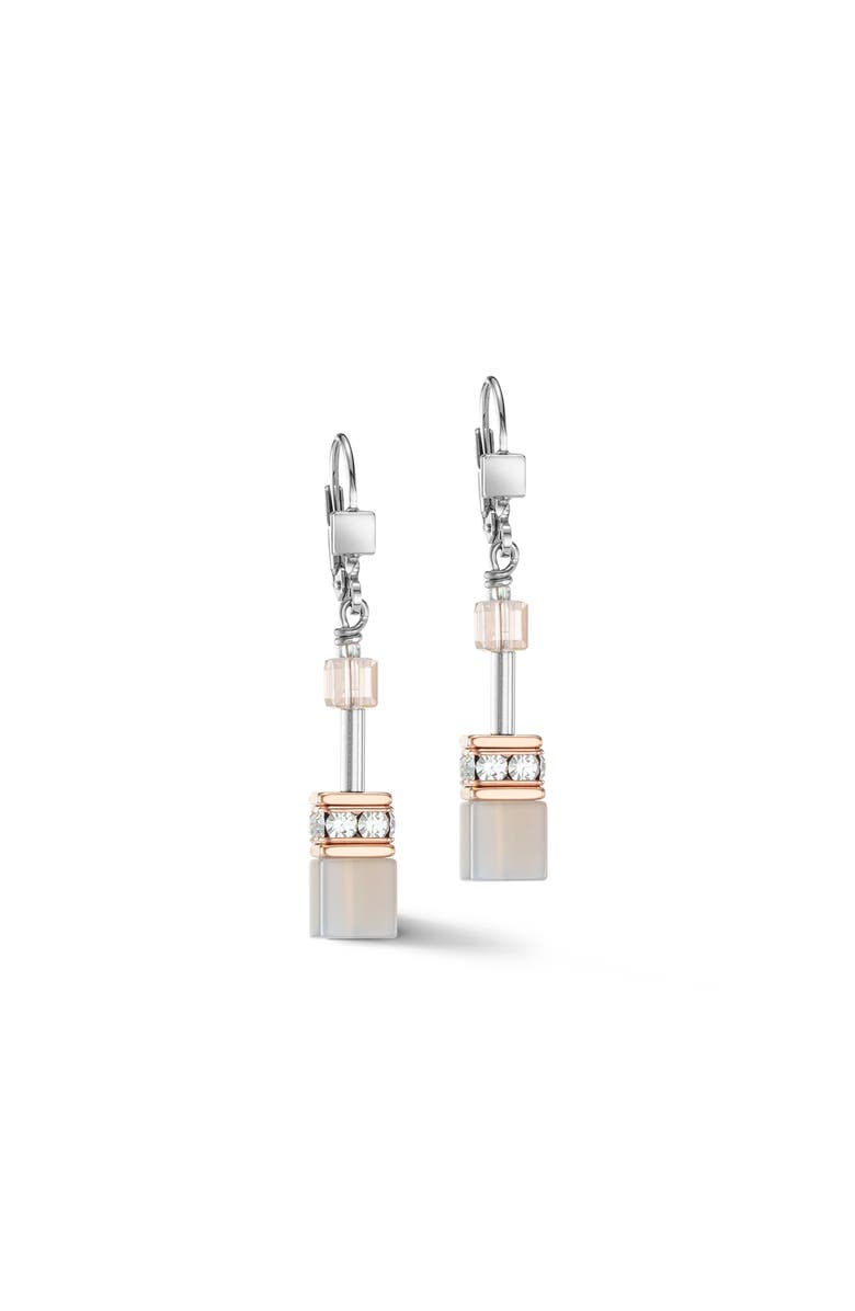 COEUR DE LION Geocube Iconic Precious Rose Gold Earrings, Alternate, color, Peach