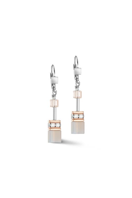 Coeur De Lion Geocube Iconic Precious Rose Gold Earrings In Metallic