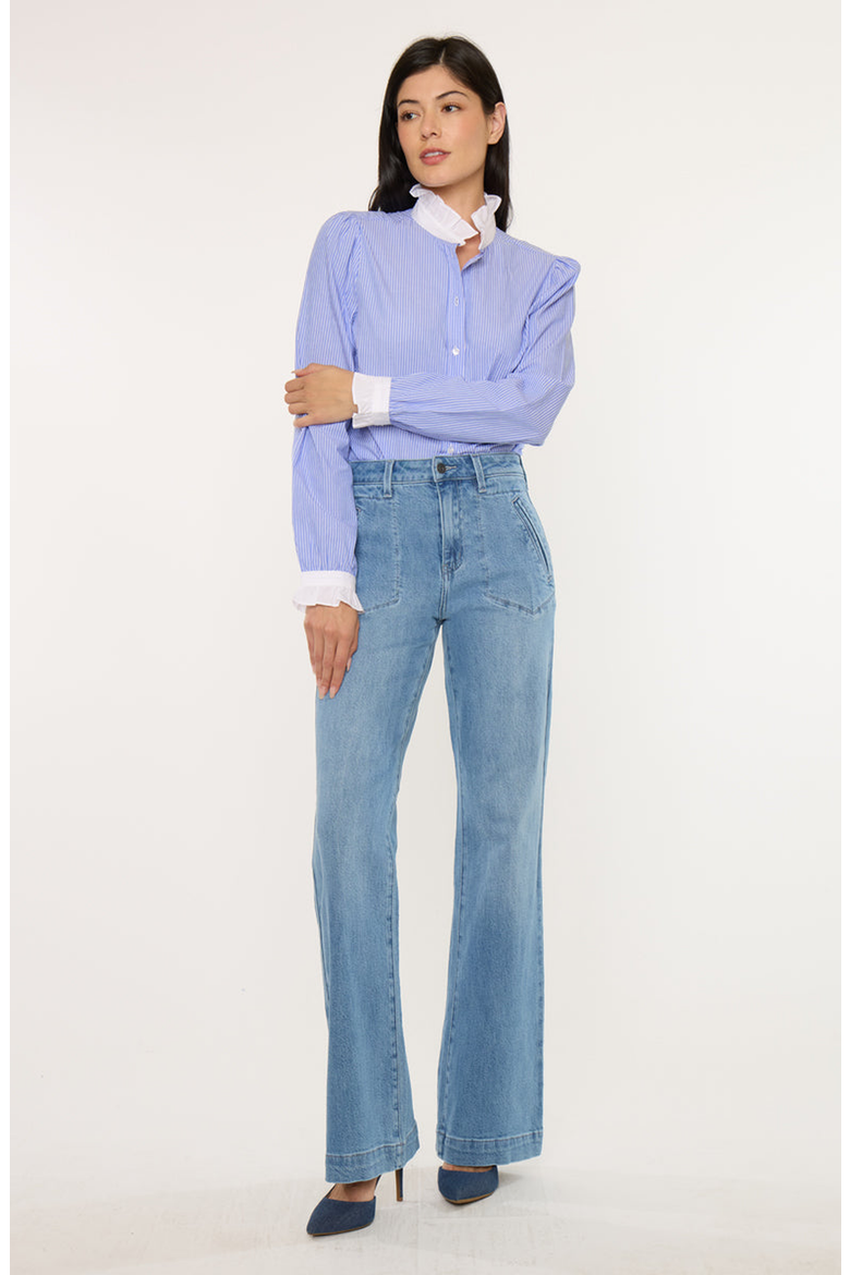 Prima High Rise Flare Jeans, Alternate, color, Medium Dark