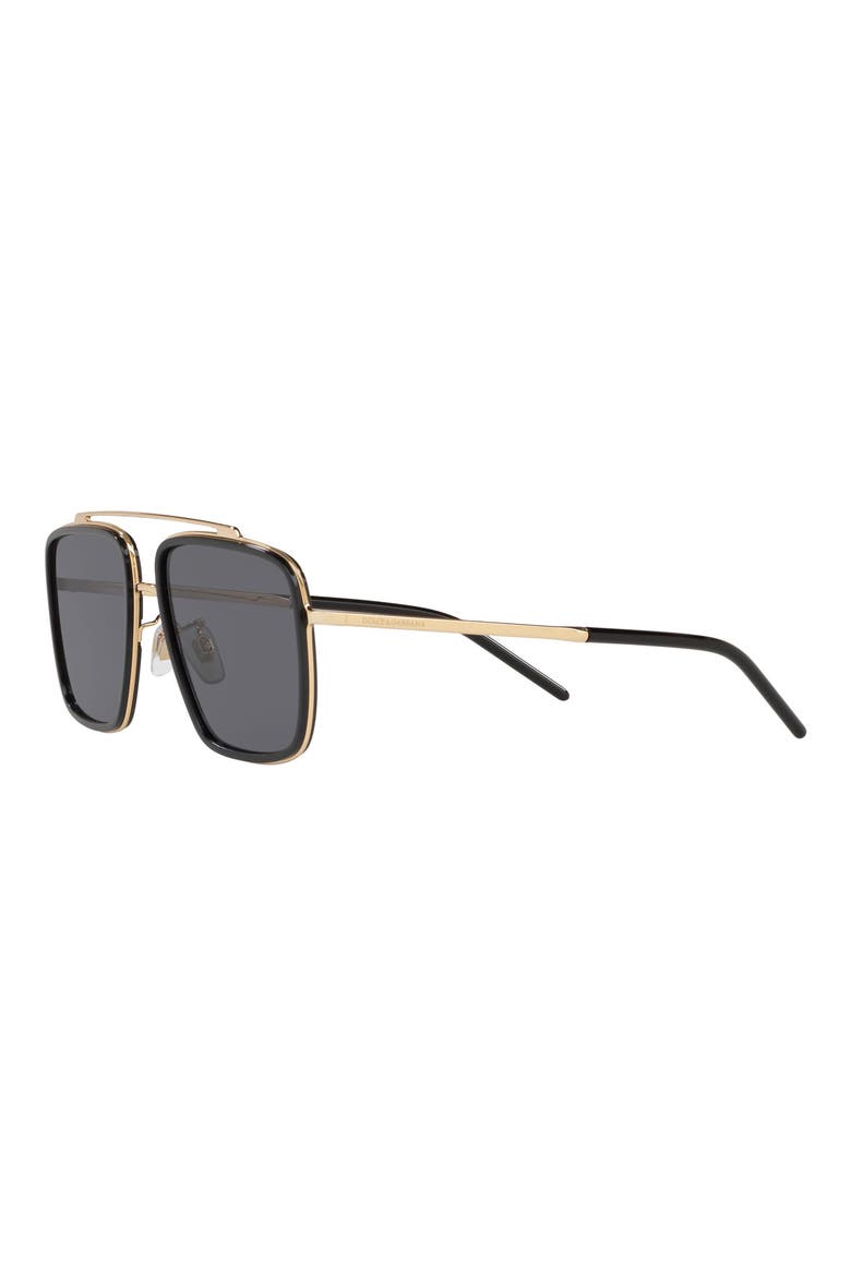 57mm Polarized Navigator Sunglasses, Alternate, color, GOLD/ BLACK/ GREY