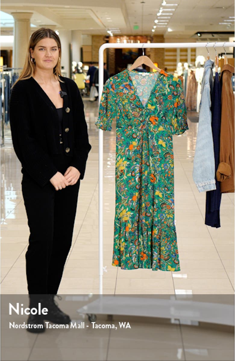 Sienna Floral Print Midi Tea Dress, sales video thumbnail