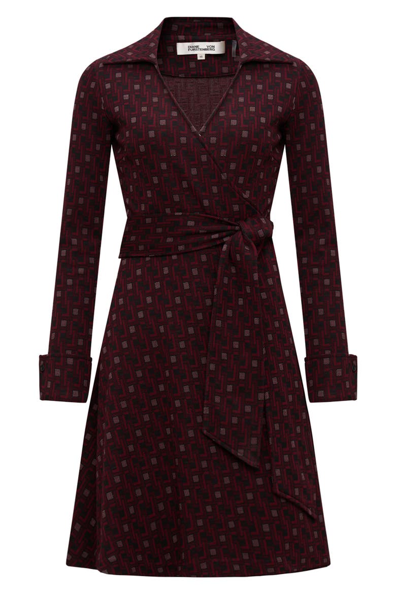 Sofia Long Sleeve Faux Wrap Minidress, Alternate, color, VINYL LINKS PLUM SM