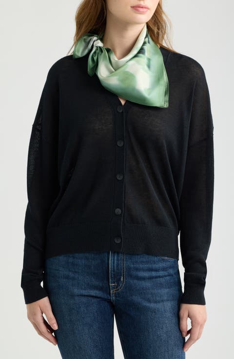 Print Silk Square Scarf