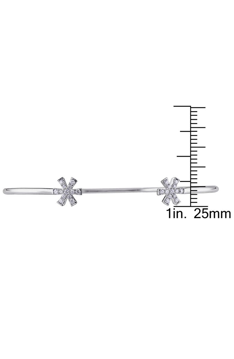 Julianna B. Diamond Cuff Flower Bangle 14k White Gold, Alternate, color, 