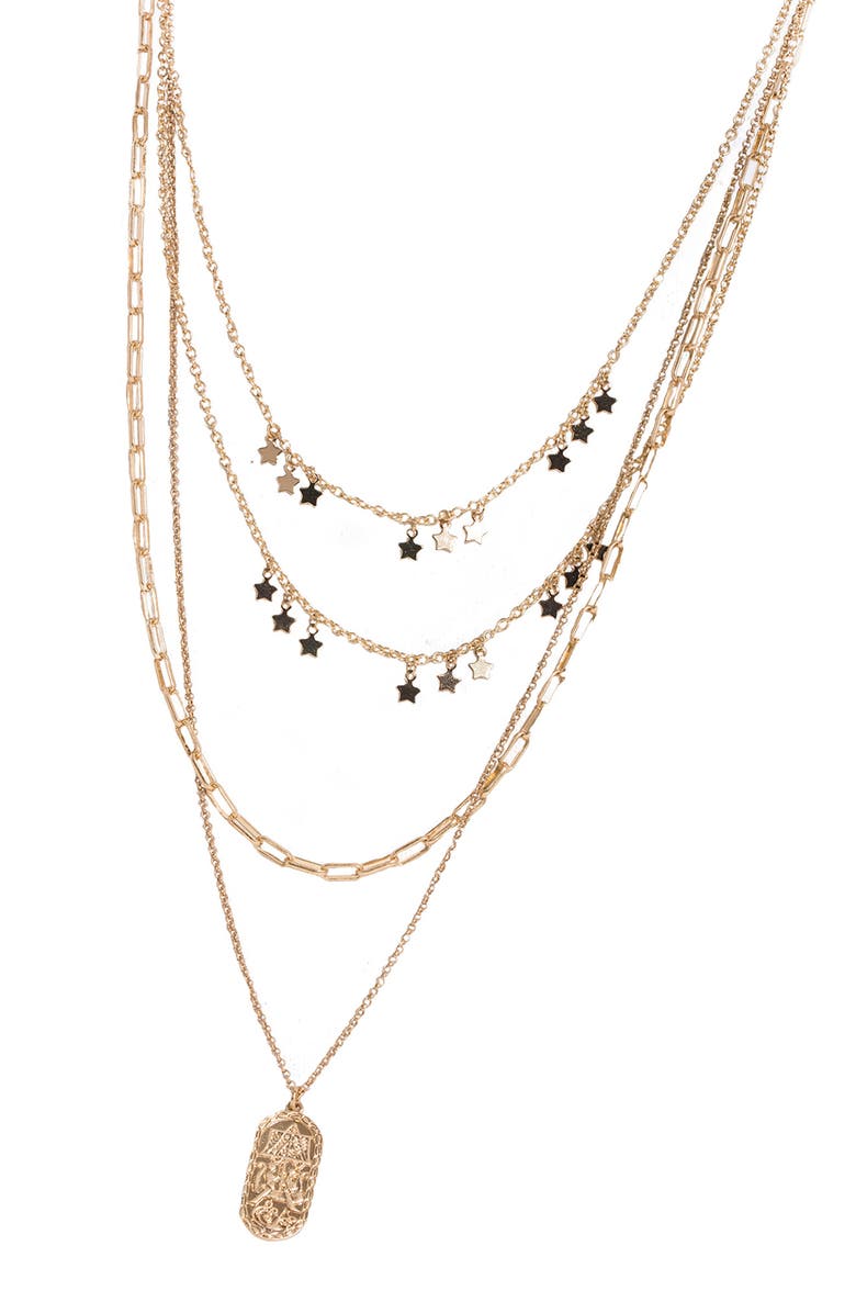 SAACHI Starletta Layered Necklace, Alternate, color, Gold