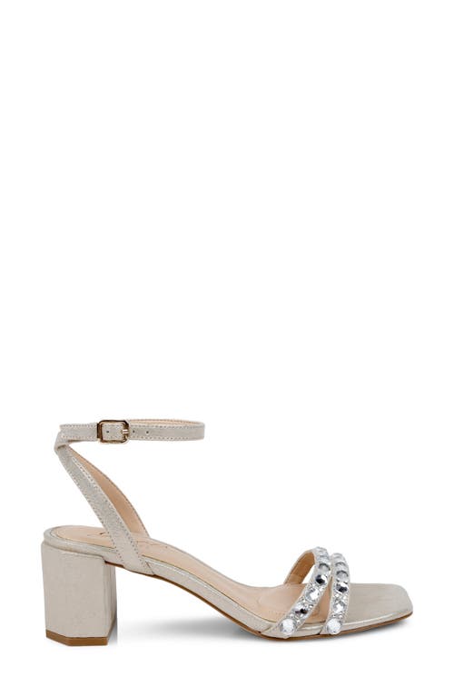 Jewel Badgley Mischka Honor Ankle Strap Sandal In Champagne Gold