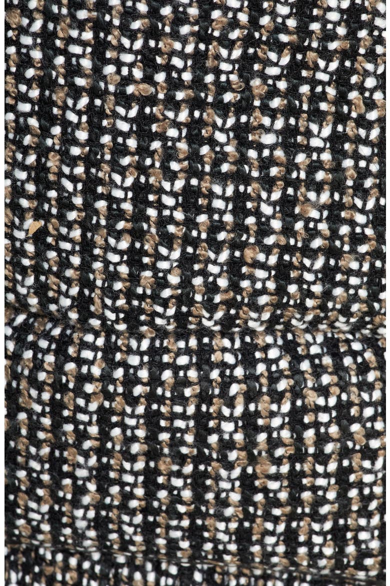 Crop Bouclé Puffer Jacket, Alternate, color, BLACK/ WHITE