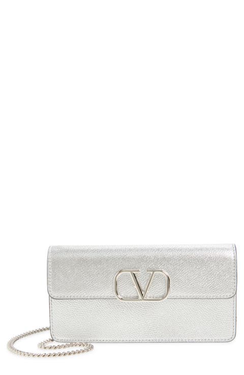 VLOGO Metallic Leather Shoulder Bag
