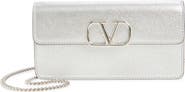 Valentino Garavani VLOGO Metallic Leather Shoulder Bag