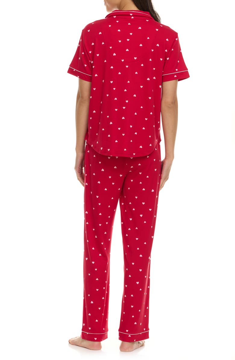 Flora By Flora Nikrooz Gabriella Short Sleeve Button-Up Shirt & Pants Pajamas, Alternate, color, Lipstick