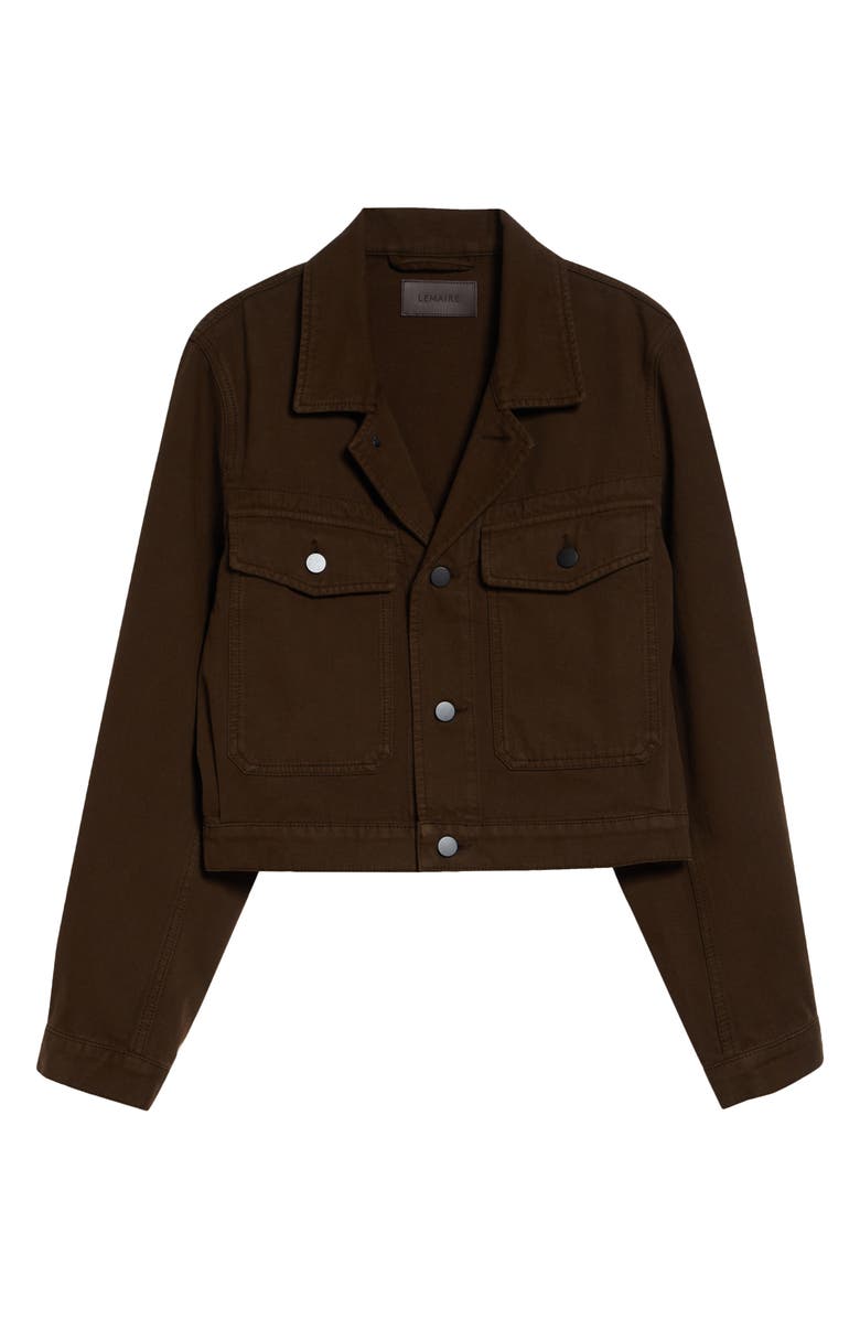 Lemaire Crop Heavy Cotton Twill Jacket, Main, color, Cacao