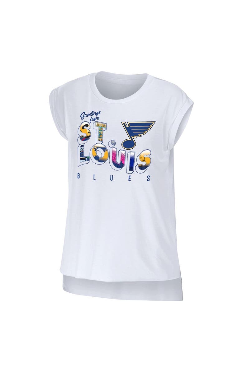 WEAR by Erin Andrews Women's WEAR by Erin Andrews White St. Louis Blues Greetings From Muscle T-Shirt, Alternate, color, White