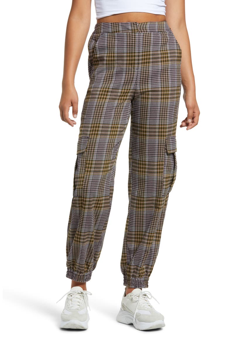 Bobbie Plaid Joggers, Main, color, BLACK CHECKS