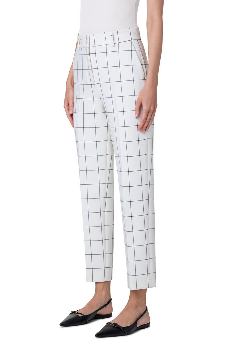 Akris punto Feryn Check Pebble Crepe Tapered Leg Ankle Pants, Alternate, color,