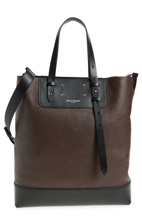 Colorblock Leather Vertical Tote