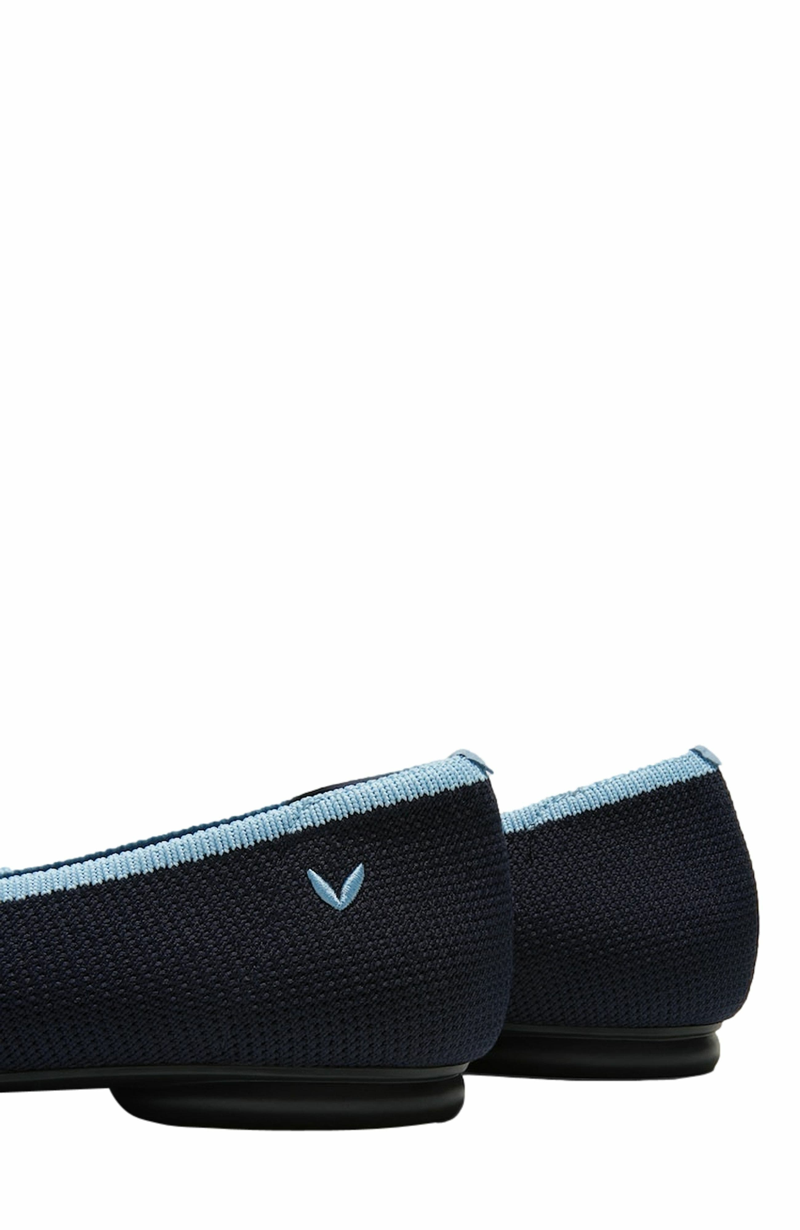 VIVAIA Almond-Toe Knotted Flats, Alternate, color, Navy Ice Blue