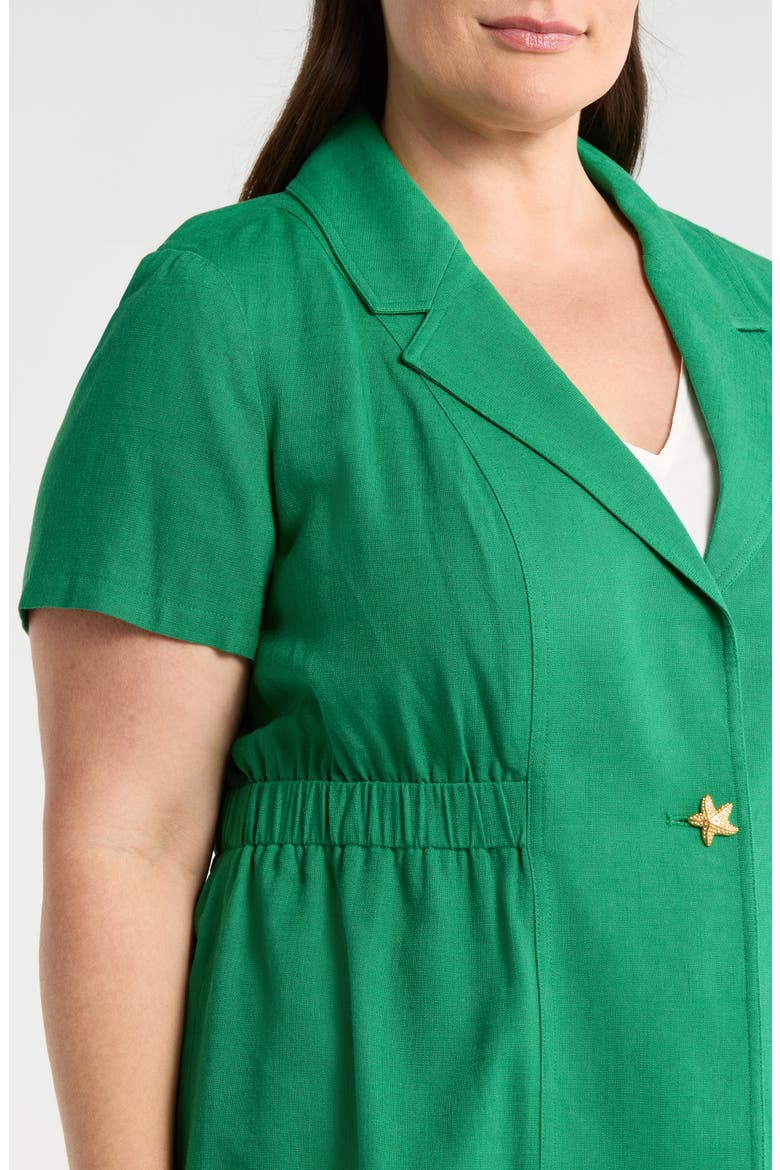 Short Sleeve Linen Jacket, Alternate, color, PARAKEET GREEN