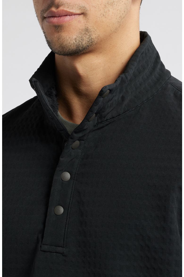 Bonded Grid Fleece Pullover, Alternate, color, BLACK