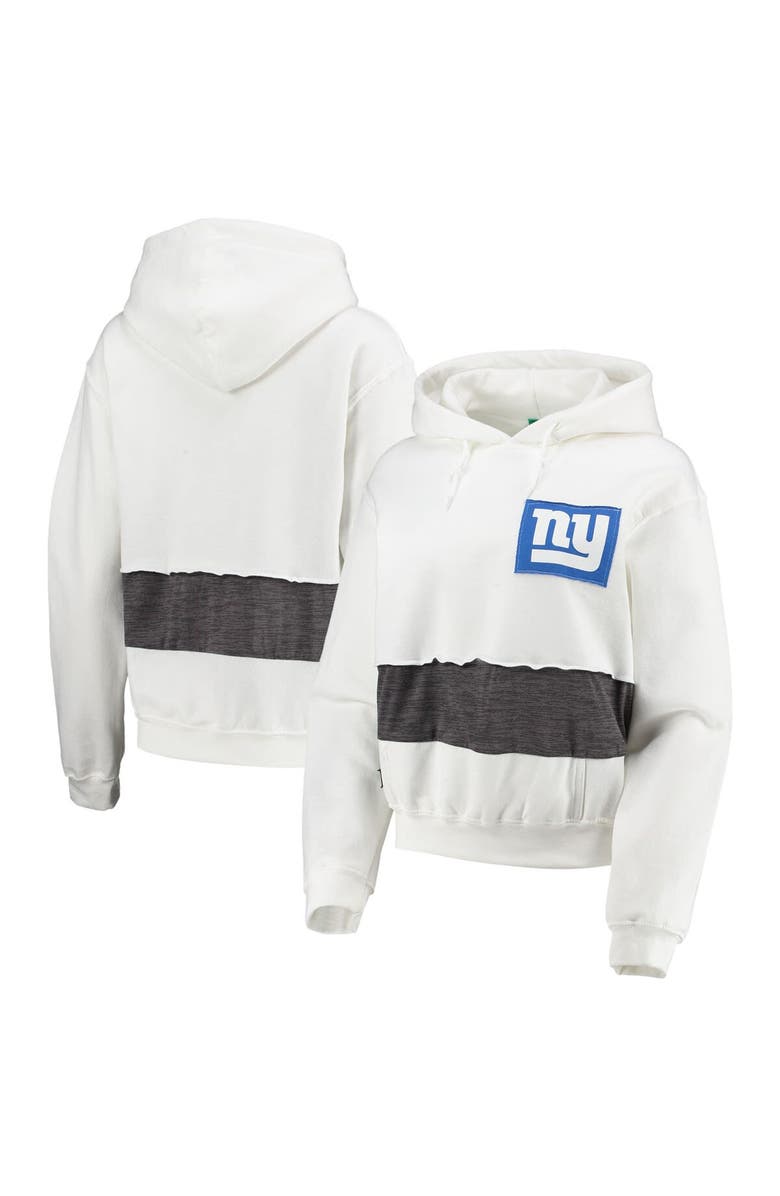 REFRIED APPAREL Women's Refried Apparel White New York Giants Sustainable Crop Dolman Pullover Hoodie, Main, color,
