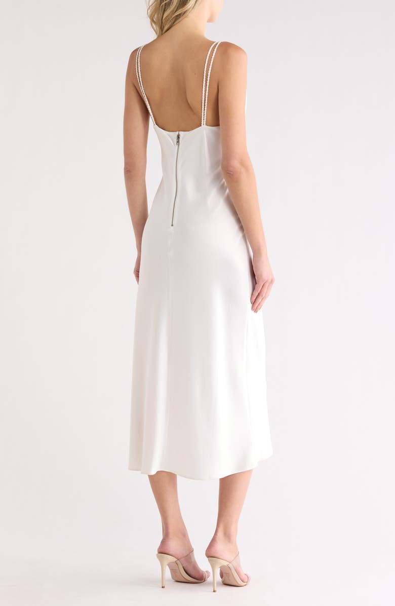 Alice + Olivia Kiro Satin Slipdress, Alternate, color, Off White