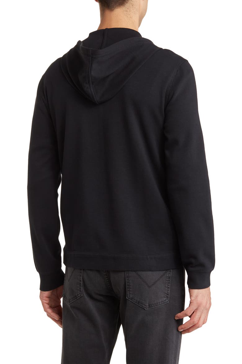 Cotton Double Knit Zip Hoodie, Alternate, color, BLACK