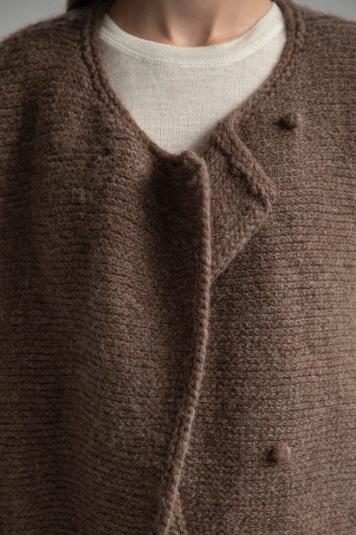 Sskein Momo Handknit Cardigan In Charcoal