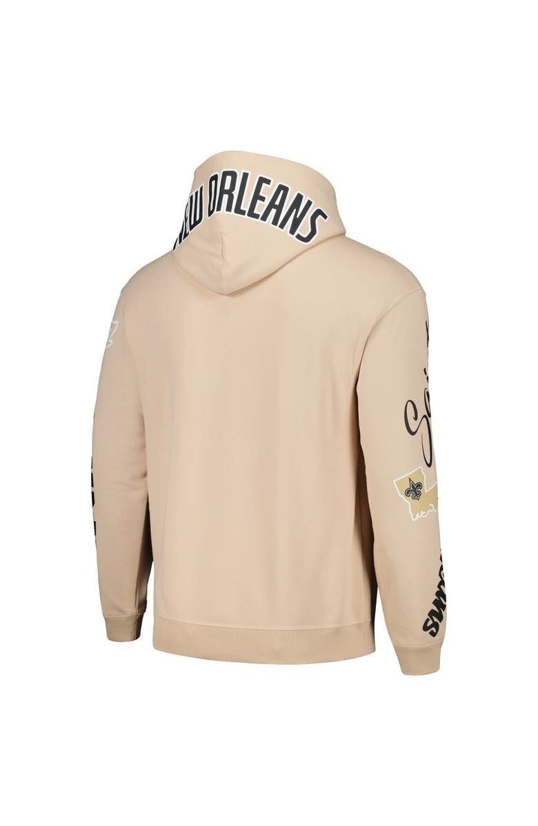 THE WILD COLLECTIVE Unisex The Wild Collective  Cream New Orleans Saints Heavy Block Pullover Hoodie, Alternate, color, Natural